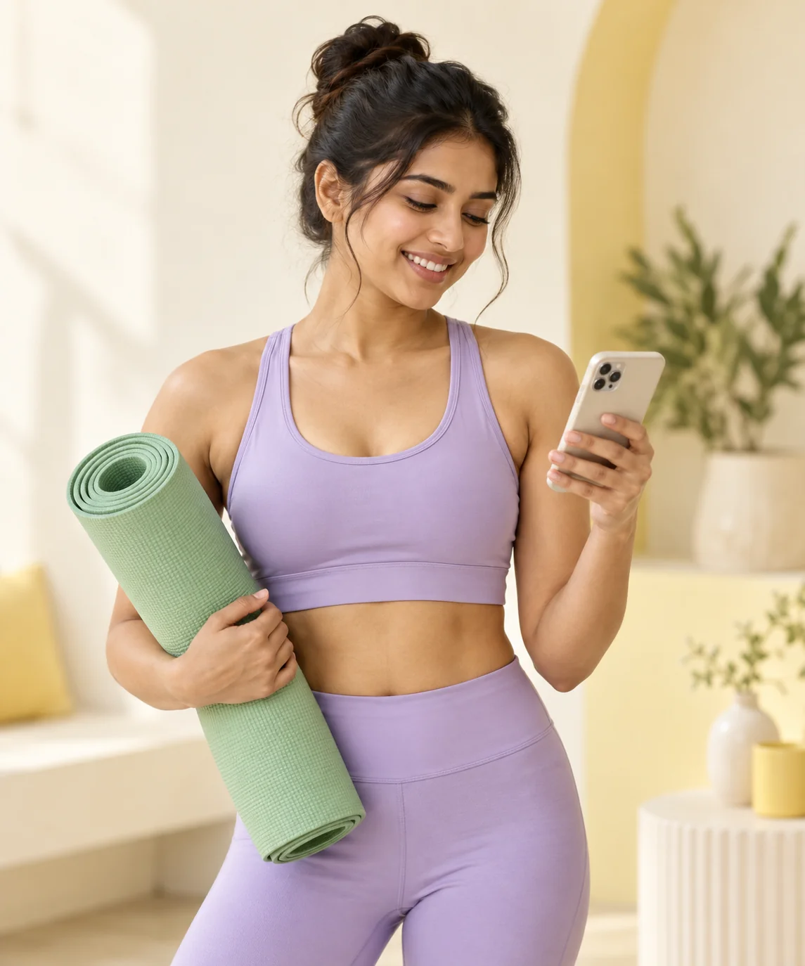 Illustrative fitness coach sharing a workout guide